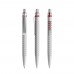 prodir QS40 PMS Push pen, Concrete Grey-Silver satin finish- Rood