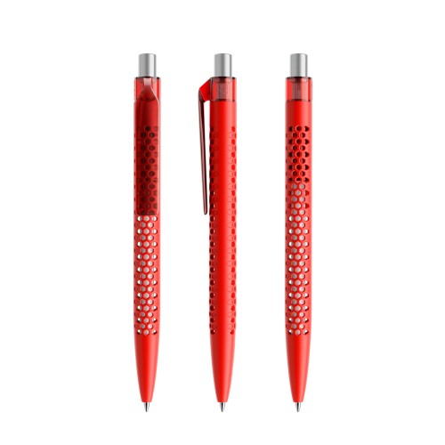 prodir QS40 PMT Push pen,  Rood-Silver satin finish
