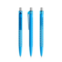 prodir QS40 PMT Push ballpoint pen, Cyan Blue-Silver satin finish