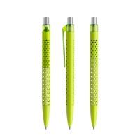 prodir QS40 PMT Push ballpoint pen, Yellow Green-Silver satin finish