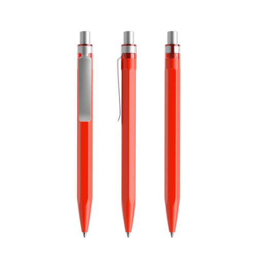 prodir QS50 PMS Push pen,  Rood-Silver satin finish