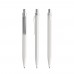 Prodir QS50 PQS Stone Push pen,  Wit Dolomite-Silver satin finish
