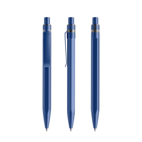 Prodir QS50 PQS Stone Push ballpoint pen, Sideral Blue-Sideral Blue satin finish