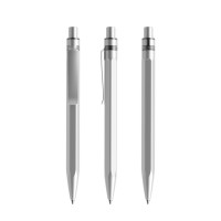 Prodir QS50 PQS Stone Push ballpoint pen, Silver-Silver satin finish
