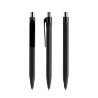 prodir QS50 Soft Touch PRP Push pen,  Zwart-Silver chrome finish