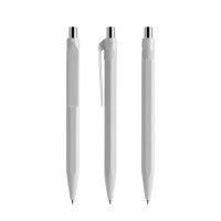 prodir QS50 Soft Touch PRP Push pen,  Betongrijs-Silver chrome finish