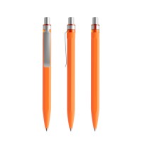 prodir QS50 Soft Touch PRS Push ballpoint pen, Orange-Silver satin finish