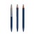prodir QS50 Soft Touch PRS Push ballpoint pen, Sodalite Blue-Silver satin finish-Orange