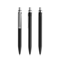 prodir QS50 Soft Touch PRS Push ballpoint pen, Black-Silver satin finish