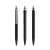 prodir QS50 Soft Touch PRS Push ballpoint pen, Black-Silver satin finish