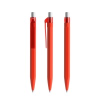 prodir QS50 Soft Touch PRT Push ballpoint pen, Red-Silver satin finish