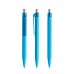 prodir QS50 Soft Touch PRT Push ballpoint pen, Cyan Blue-Silver satin finish