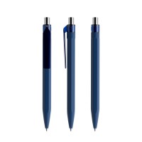 prodir QS50 Soft Touch PRT Push ballpoint pen, Sodalite Blue-Silver chrome finish