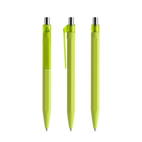 prodir QS50 Soft Touch PRT Push pen,  Geel Green-Silver chrome finish