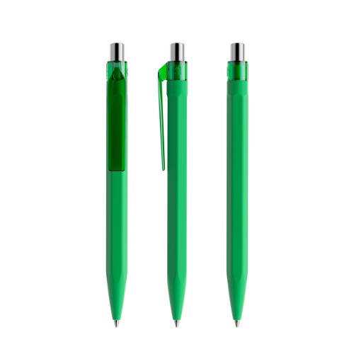 prodir QS50 Soft Touch PRT Push pen, Bright  Groen-Silver chrome finish
