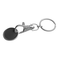 Sleutelhanger met muntje, zwart
