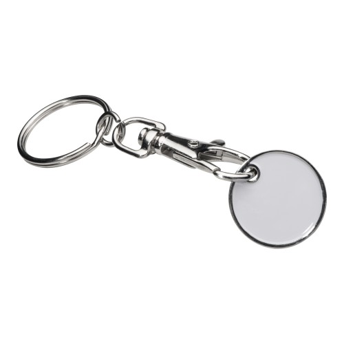 Sleutelhanger met muntje, wit