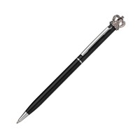 Metalen balpen met koninklijke allure, zwart
