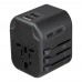 Reiseadapter Maracena, schwarz Reiseadapter Maracena, schwarz