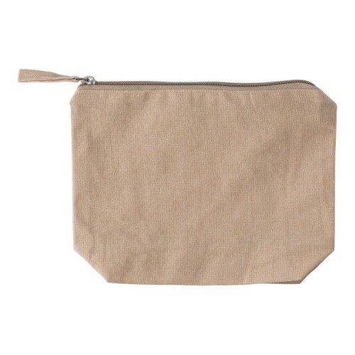 Recycled cotton cosmetic bag (180 gsm) Cressida, khaki