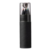 Recycled carton colored pencils set Beate, black