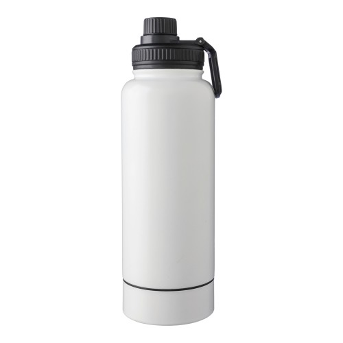 Stainless steel double-walled drinking bottle 1000 ml Nathaniel, white