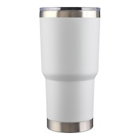 Stainless steel double-walled drinking mug 590 ml Arnold, white