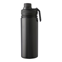 Roestvrijstalen dubbelwandige 500 ml drinkfles Chad, zwart
