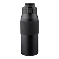 Stainless steel doubble-walled drinking bottle 800 ml Katie, black