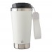 Gerecycled roestvrijstalen dubbelwandige drinkbeker 500 ml Kayla, wit