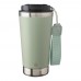 Recycled stainless steel double-walled drinking mug 500 ml Kayla, pastel green