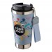 Gerecycled roestvrijstalen dubbelwandige drinkbeker 500 ml Kayla, beige