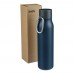 Doppelwandige Trinkflasche aus recyceltem Edelstahl (600 ml) Cassian, Blau Doppelwandige Trinkflasche aus recyceltem Edelstahl (600 ml) Cassian, Blau