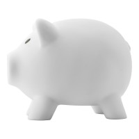 PVC piggy bank Roger, white