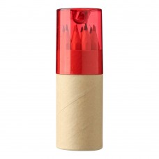 ABS and cardboard tube with pencils Terrence, red