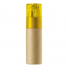 ABS and cardboard tube with pencils Libbie, yellow