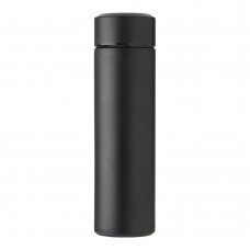Edelstahl-Thermosflasche (450 ml) mit LED-Anzeige Fatima, Schwarz