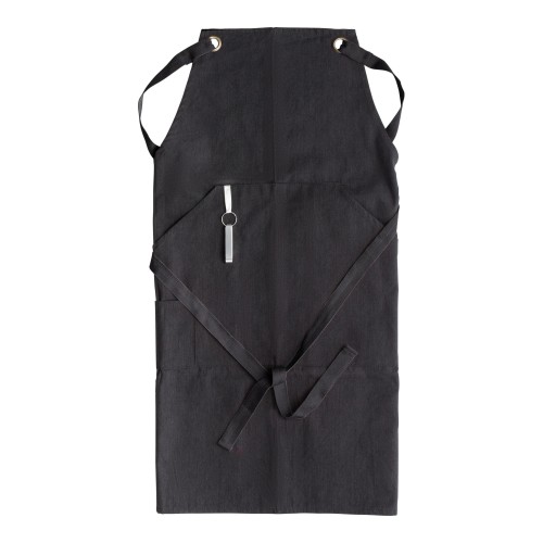 Polyester en katoenen schort Liana, zwart
