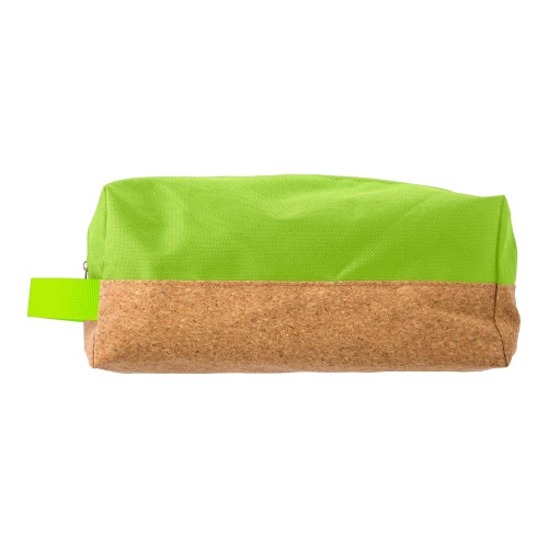 Polyester and cork toilet bag Lynn, green