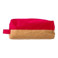 Polyester and cork toilet bag Lynn, red