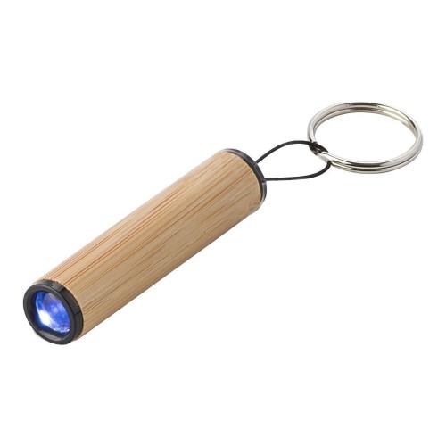 Bamboe mini-zaklamp met sleutelhanger Ilse, bruin