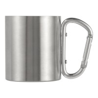 Stainless steel double walled mug Nella, silver