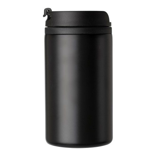 Stainless steel double walled cup Gisela, black Stainless steel double walled cup Gisela, black