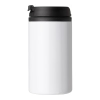 Stainless steel double walled cup Gisela, white