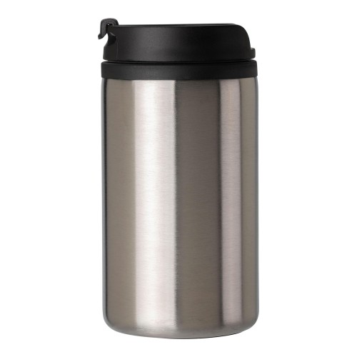 Stainless steel double walled cup Gisela, silver