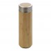 Bamboo and stainless steel double walled bottle Yara, brown