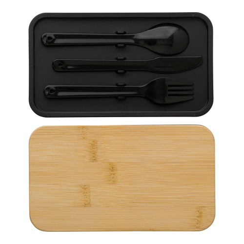 PP dubbele laag lunchbox Maxton, zwart PP dubbele laag lunchbox Maxton, zwart