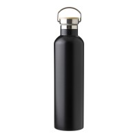 Doppelwandige Flasche aus Edelstahl Damien, Schwarz