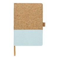 Cork and cotton notebook Trevor, aqua