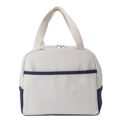 Kühltasche aus Baumwolle (280 gr/m²) Alex, marineblau/neutral
